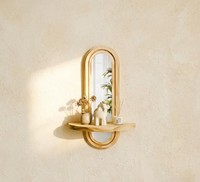 Art Empire Exports – Étagère murale en bois durable et minimaliste, en forme d'arche, avec miroir intégré, pour entrée, chambre et décoration intérieure