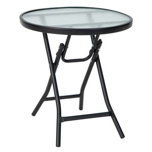 Outdoor Patio Side Table with Durable Tempered Glass <b>Tabletop</b> Stylish Outdoor Tables - Product Image 1