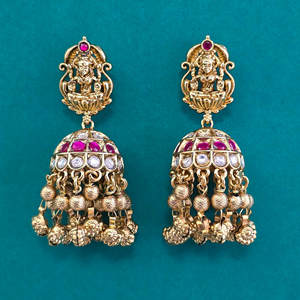 Pendientes Antiguos Hechos a Mano de Última Moda con Baño de Oro, Calidad de Exportación 233251 - Product Image 2