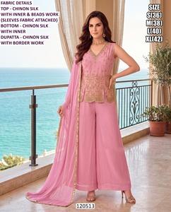 Ensemble de fête Lehenga Choli brodé traditionnel Eshanya Bhandhani - Tenue de fête pour femmes, longueur au sol, séchage rapide, toutes saisons - Product Image 2