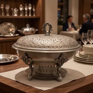 Plat à chafing en acier inoxydable à couvercle roulant pour buffets haut de gamme, hôtels, complexes hôteliers, restaurants et lieux d'événements - Product Image 6