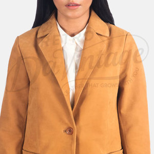 2026 Custom Lady <b>Leather</b> <b>Blazer</b> Short Suede Overcoat Lapel Single Breasted Winter Women Genuine Suede <b>Leather</b> Ladies <b>Blazer</b> Coat - Product Image 6