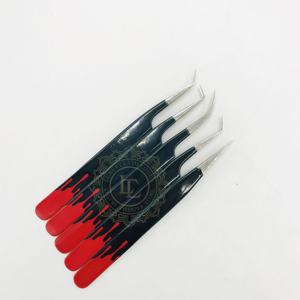 Customized Professional Eyelash Extension <b>Tweezers</b> Smooth Handle Silver Tip <b>Tweezers</b> With Custom Logo Sustainable Paper Coating - Product Image 3