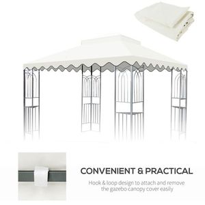 10x10 Ft Outdoor Patio Double Tiered Gazebo Tent <b>Roof</b> Top Cover Only Replacement <b>Canopy</b> with Wavy Border (Frame Not Included) - Product Image 5