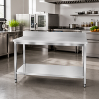 Table de travail en acier inoxydable en gros pour restaurant, hôtel, traiteur, cuisine commerciale, table de préparation, distributeur, approvisionnement en vrac