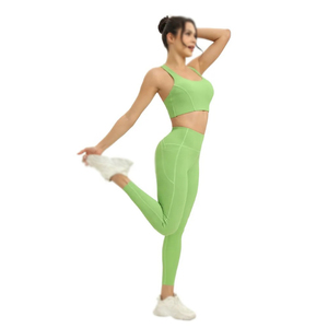 Conjunto de Yoga Ecológico de 2 Piezas Personalizado, Top Deportivo de Manga Larga, Traje de Gimnasio, Talla Grande, Ropa de Yoga, Conjuntos de Yoga Personalizados - Product Image 3