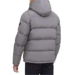 Blouson matelassé d'hiver pour homme - Vêtement de neige montagne, tissu toile, col montant, logo avant, coupe-vent, style urbain - Product Image 3