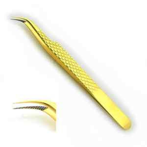 Meilleure pince à épiler professionnelle pour extension de cils Grip optimal 0.03mm Conseils en fibre de cils Application précise garantissant de ne jamais glisser - Product Image 1