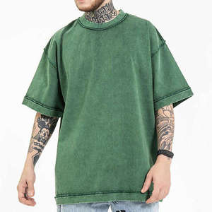 Custom Heavyweight 100% Cotton Oversized <b>Acid</b> Wash T Shirt Vintage Men's Streetwear <b>Drop</b> Shoulder Plain Blank T-Shirt - Product Image 1