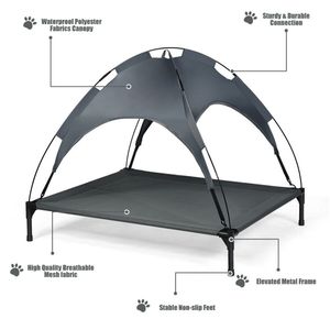 Cuccia per Cani Floreale 105,5 cm x 87,6 cm con Tettuccio Parasole Anti-UV Rimovibile e Lavabile per Animali di Piccola Taglia, Ideale per il Riposo dei Gatti - Product Image 3