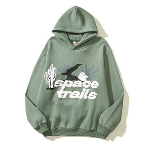 Venta Directa de Fábrica, Sudaderas con Estampado Puff, Mezcla de Algodón, Nueva Llegada, Ropa para Exteriores, Sudaderas con Estampado Puff de Color Liso - Product Image 1