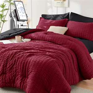 Juego de Edredón Royal Tamaño Queen Rojo Acolchado 100% Poliéster Transpirable Tejido para Hospital, Residencia de Ancianos, Decoración de Dormitorio - Product Image 1