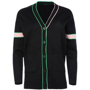 Precio al por Mayor y Logotipos Personalizados de Alta Calidad en Suéteres Tipo Cárdigan Unisex, Letras Bordadas, Tejido Acrílico - Product Image 1