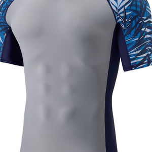 Customized Sublimation Rash Guard For Men's Half Sleeve Yoga Gym <b>Shirts</b> Men Clothing Compression Wear Pakistan Manufacture - Product Image 3