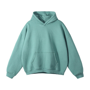 Sweat à capuche en molleton français polyester/coton écologique pour homme, coupe décontractée, 300g, vente en gros - Product Image 4