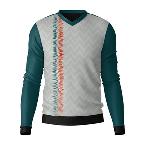 Servicios OEM 2026, Camiseta de Manga Larga para Hombre, Cuello en V, 100% Algodón, Corte Ajustado, Diseño Sólido, Tejido Ecológico Antiarrugas - Product Image 5