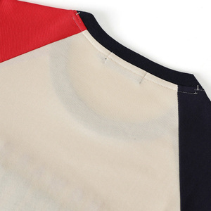 Unisex opposite Sleeve T Shirt Cotton Fashion Casual Streetwear Contrast Breathable Soft OEM Howard Premium <b>Neutral</b> T shirt - Product Image 2