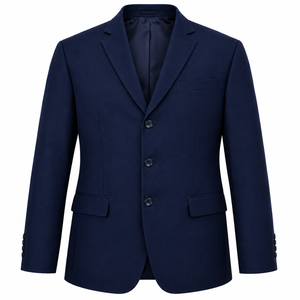 Veste de costume homme marron style britannique, revers cranté, simple boutonnage, infroissable, coupe droite, mélange de laine - Product Image 1
