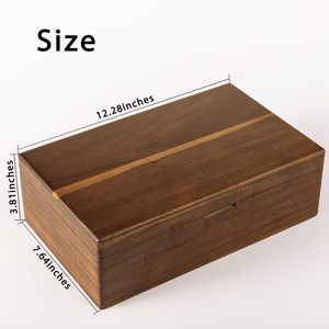 Caja de Madera de Acacia de Alta Calidad para Bolsitas de Té, con 8 Compartimentos, Acabado Mate, Ideal para Regalo en Ocasiones Especiales y Decoración del Hogar - Product Image 3