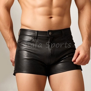 กางเกงขาสั้นหนังผู้ชายขายส่งน้ำหนักเบา กางเกงขาสั้นหนังผู้ชายใส่สบาย กางเกงขาสั้นหนังขายดีสำหรับฤดูร้อน - Product Image 3