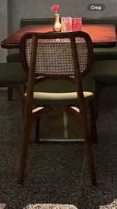 Solid Wood <b>Dining</b> <b>Chair</b> with Rattan Backside and Microfiber Upholstery Nordic Minimalist Design for Home and Restaurant Use - Product Image 2