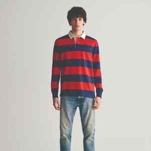 Chemise de rugby pour homme à manches longues, style professionnel, 100% coton, avec rayures, fabrication OEM - Product Image 2