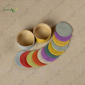 Juego de Posavasos y Cenicero de Bambú con Forma de Planta, con Impresión UV, Duradero, Moderno y Ecológico, Accesorios para el Hogar - Product Image 4