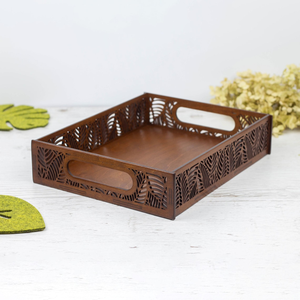 Plateau en acacia artisanal de qualité supérieure, plateau en bois de luxe, plateau de service design en acacia, plateau exclusif en acacia, design haut de gamme - Product Image 2