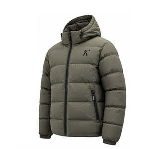 Veste à capuche unisexe en duvet, manteau d'hiver à fermeture éclair, vêtements d'extérieur, logo personnalisé OEM - Product Image 4