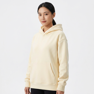 เสื้อฮู้ดครีมแบบยูนิเซ็กซ์ ทรงโอเวอร์ไซส์ ผ้าฟลีซลำลอง สีพื้น มีกระเป๋า แขนยาว สำหรับฤดูใบไม้ร่วง แบบถัก - Product Image 6
