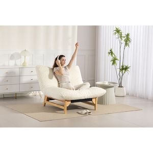 Poltrona Sacco Singola Casual per Adulti, Senza Braccioli, in Tessuto Corduroy, per Soggiorno e Camera da Letto - Product Image 1