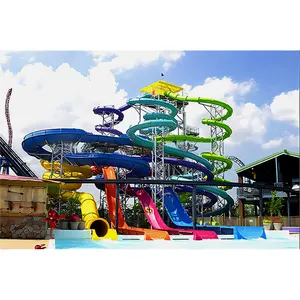 Équipement de parc aquatique portable, diapositives d'eau en spirale à vendre