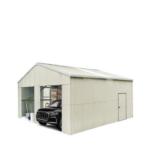 Garage double en métal de 25' x 25' avec porte latérale, modèle D0100X3ASQJ, discontinué - remplaçé, boîte 01, boîte 02, garage préfabriqué, rangement - Product Image 1