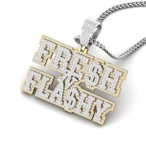 Colgante de Letra con Diseño Hip Hop de Alta Calidad, Chapado en Plata 925, con Microincrustaciones de Moissanita, Estilo Hip Hop, Joyería Unisex - Product Image 2