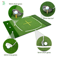 Tapis d'entraînement de golf professionnel 3 en 1 pour l'enseignement sur le terrain de golf, la simulation de golf et l'entraînement au swing