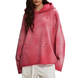 Hoodie streetwear personnalisé de haute qualité, en molleton, zippé, vintage, double couche, effet vieilli, délavé au soleil et à l'acide sur toute la surface - Product Image 6
