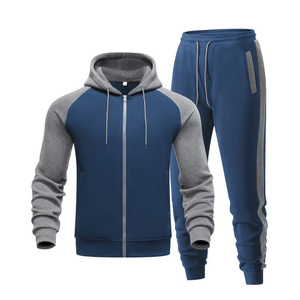 Ensemble de survêtement décontracté pour homme, 2 pièces, sweat-shirt et pantalon de sport, 4 saisons, tenue de sport à manches longues, ensemble de survêtement de gym pour homme avec fermeture éclair - Product Image 4