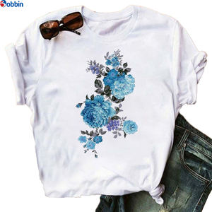 Camisetas de alta calidad con diseño personalizado, premium, tallas grandes, con estampado floral para el Día de San Valentín, para chicas y mujeres, camiseta oversize. - Product Image 1