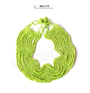 Collar de Cuentas de Vidrio con Diseño de Corazón Real, Hecho a Mano en India, Elegante, para Mujer, Joyería para Fiestas y Bodas, Colección de Moda Premium al por Mayor - Product Image 6