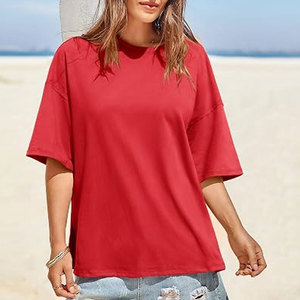 เสื้อยืดโอเวอร์ไซส์ผู้หญิง ผ้าฝ้ายทรงหลวม แขนสั้น สไตล์ลำลอง สำหรับผู้หญิง แฟชั่นสตรีทแวร์ และลดราคาประจำวัน ส่งตรงจากโรงงาน - Product Image 1