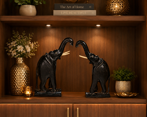 Handcrafted Wooden <b>Elephant</b> Figurines Set – Traditional Tribal Animal Home <b>Decor</b> - Product Image 4