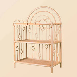 Wholesale Eco Friendly Rattan <b>Shelving</b> Bohemian Style <b>Storage</b> Rack Cute Rainbow Shape Kids Bedroom Organizer Display Stand <b>Unit</b> - Product Image 1