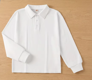 Polo rayé à manches longues pour garçons, col blanc, en coton tricoté, haut décontracté, t-shirt rayé avec col à revers, hauts polyvalents et tendance - Product Image 6