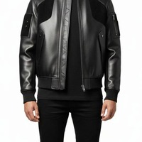 Vente directe usine – Blouson bomber unisexe en similicuir tissé enduit, style streetwear hiver, à capuche, fermeture éclair, col montant