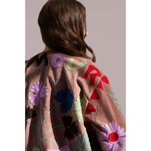 Vintage Style Short Suzani Embroidered <b>Quilted</b> <b>Jacket</b> Handcrafted Eco-Friendly Quick Dry Thick 100% Cotton <b>Jacket</b> For Women - Product Image 1