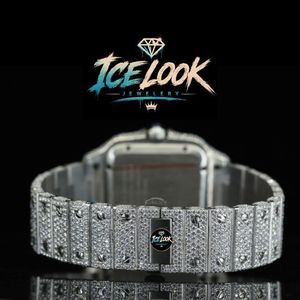 Reloj de Acero Inoxidable Cuadrado para Hombre ICE LOOK JEWELERY, 40 mm, Analógico, Automático, Luminoso, Esfera de Zafiro, Diseño de Mariposa, Correa de 20 mm - Product Image 4
