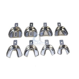 Plateaux d'empreinte dentaire en métal massif, ensemble supérieur et inférieur, réutilisables, autoclavables, en acier inoxydable, pour impression orale édentée, CE - Product Image 5