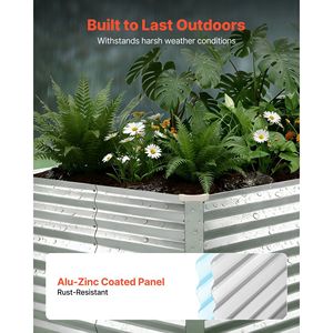 Fioriera Rettangolare Rialzata in Metallo Zincato 8x4x3 piedi, Kit Vaso da Giardino Senza Fondo per Esterni - Product Image 5