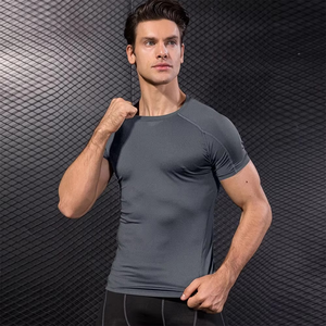 Best Quality Men's Compression Gym Running T-Shirts Spandex/Polyester Breathable Eco-Friendly Silk Screen Printed Long Sleeve - Product Image 3
