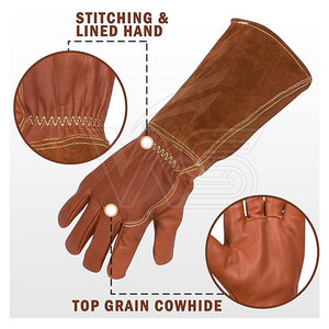 Gants Falcon en cuir durable, texture douce, doigts flexibles, imperméables, respectueux de l'environnement, sangle de poignet sécurisée, construction confortable - Product Image 4